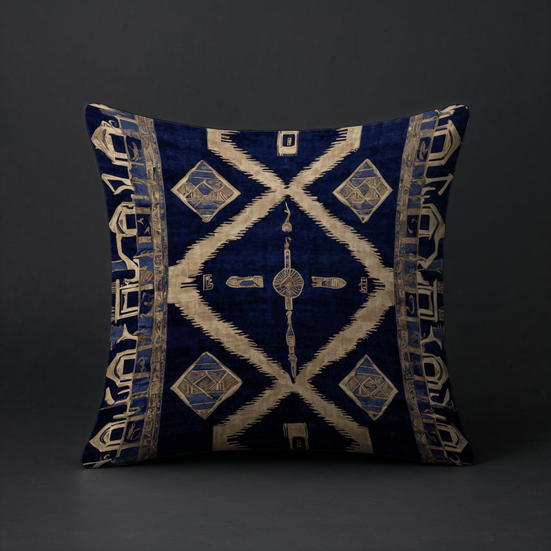 Coussin décoratif intérieur et extérieur Modern, Gris géométrique 16, Carré 16 po
