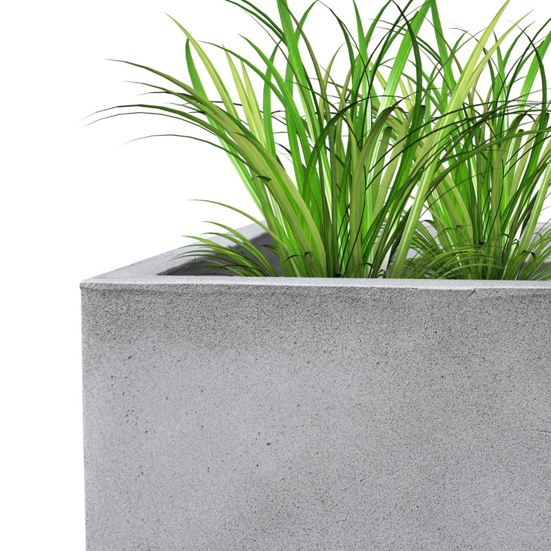 Pot de fleurs en fibre de verre Rosston, Béton naturel, H 20 pi x l 9 pi x P 9 po