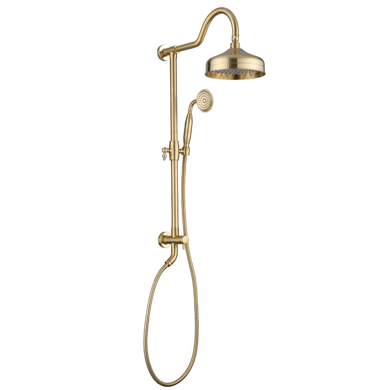 Pomme de douche 8 po avec pomme de douche à main et système de douche à pluie double
