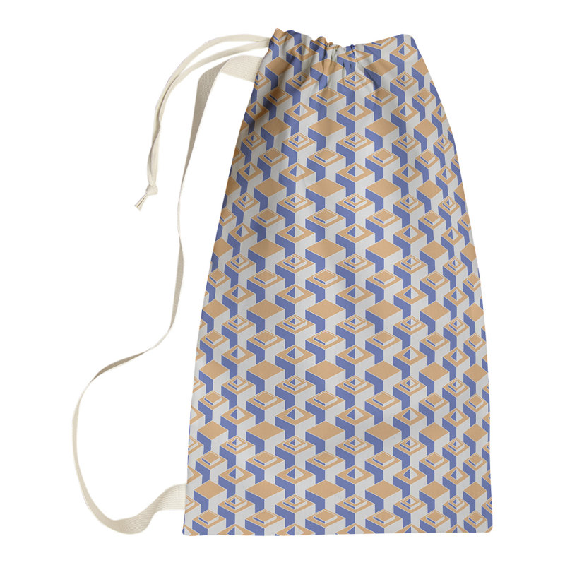Sac à linge gratte-ciels, H 29 po x l 18 po x P 1,5 po, Orange/bleu