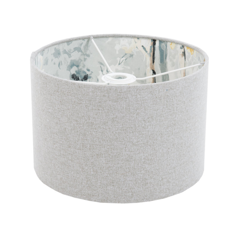 Shetland Drum Lamp Shade, 18cm H x 25cm W x 25cm D, Grey