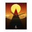 Pleine lune pleine pyramide rétro - horloge murale transitionnelle Mid-Century-99638070