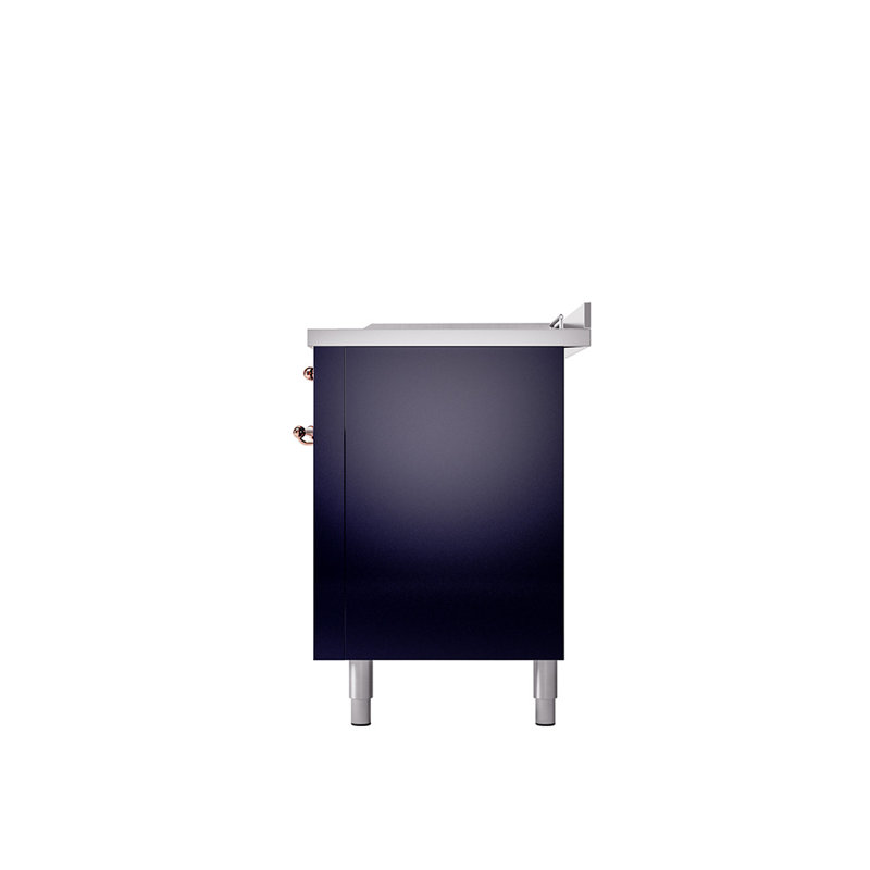 ILVE Nostalgie II 60 Dual Fuel Range, 5 Burners, Griddle, Frenchtop , Natural Gas, Midnight Blue/Copper