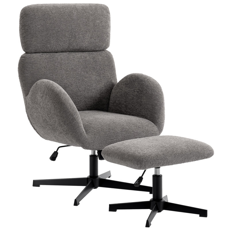 Upholstered Swivel Accent Chair, Grey