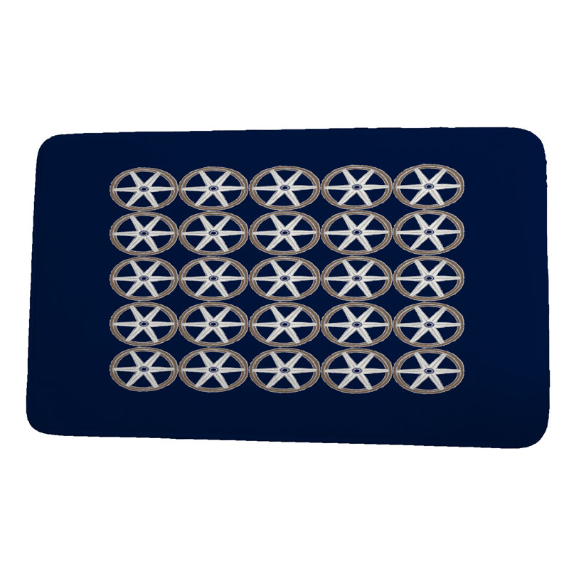Tapis de bain Barron, l 34 po x L 21 po, Bleu marine