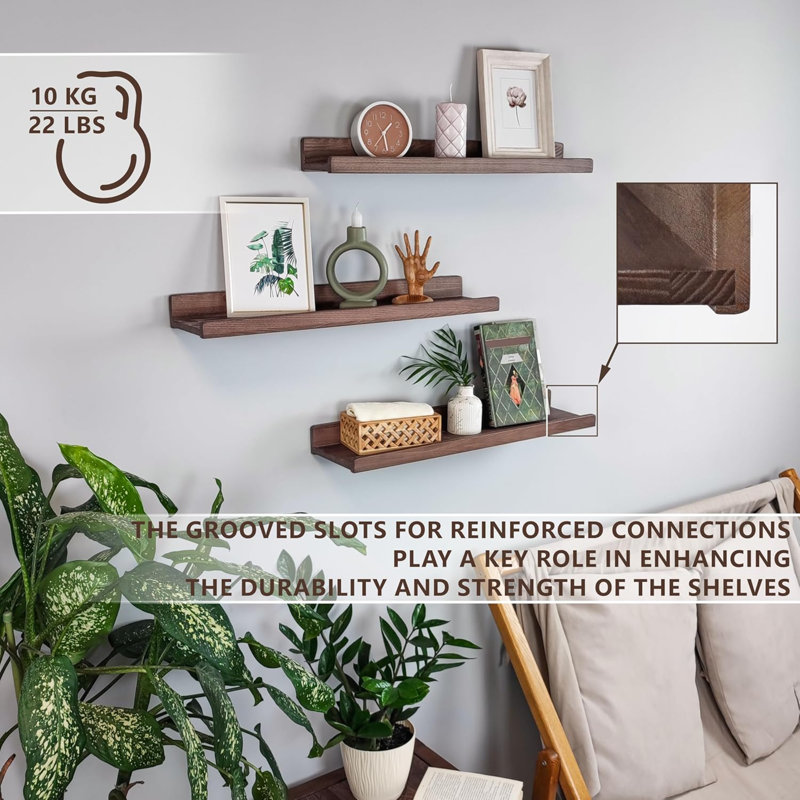 Bovian Floating Shelf, 60.90" H x 15.60" W x 5.60" D, Brown