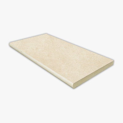 Beige Limestone Exterior 12x24 Porcelain Unglazed Bullnose Coping