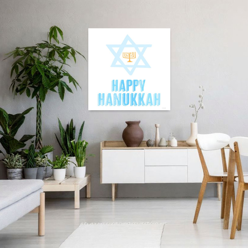 Happy Hanukkah Greetings, art contemporain abstrait, H 36 po x l 36 po