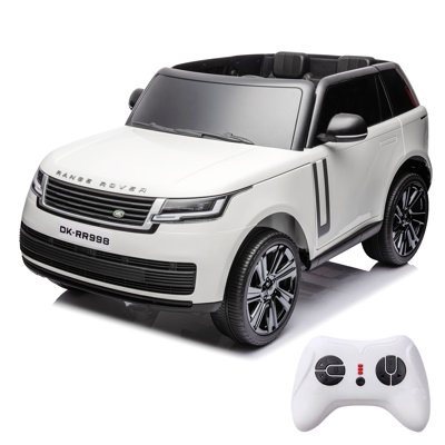 Voiture Land Rover 24 V sous licence officielle, véhicule électrique 2 places avec télécommande pour les parents, 3 modes de vitesse, musique sans fil, suspension à ressort et lumières DEL
