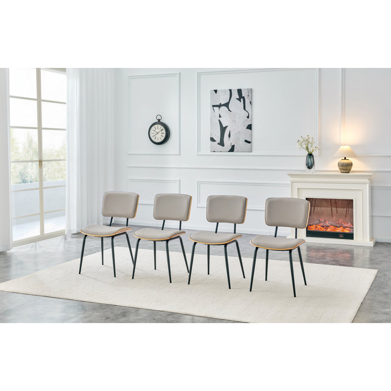Ensemble de 2 chaises de salle à manger rembourrées, Light Gray, 2, Gris clair