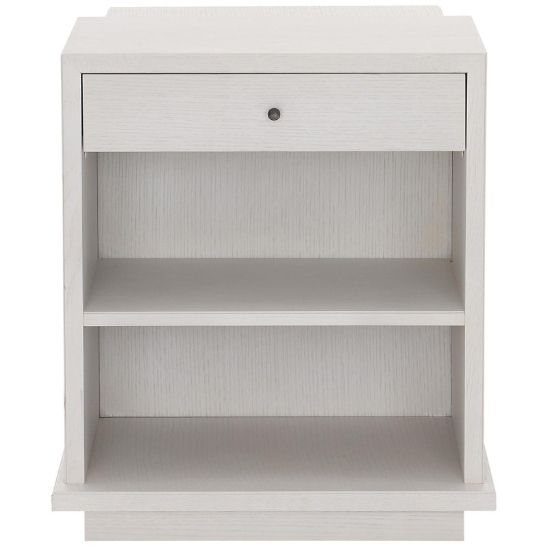 Arnette White Solid Wood Rectangular End Table with Storage