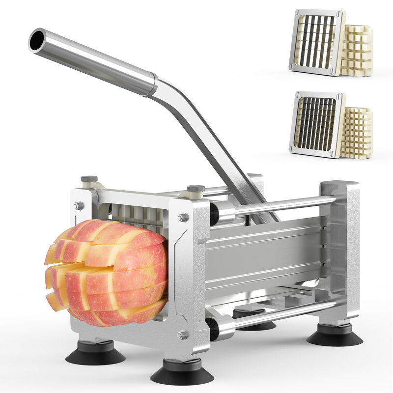 Coupe-frites en acier inoxydable avec 2 pales