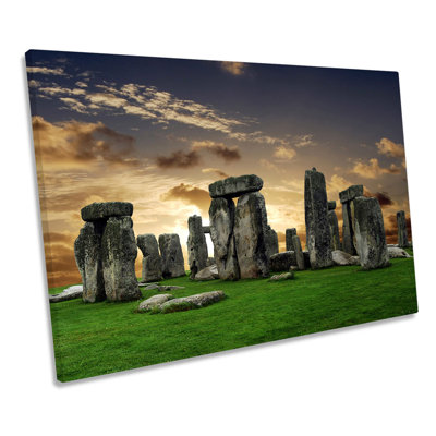 Stonehenge Landmark Sunset - Wrapped Canvas Print