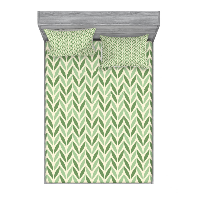 Microfiber Chevron Sheet Set, Queen Sheet Set with Fitted Sheet