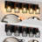 Vintage Industrial 31 - Inch 5 Wall Sconce Black Cage Lighting With Rustic Wood For Hallway, Bedroom, Living Room, Compatible Incandescent And Led Lamps Walnut Bathroom, Office, Entryway, Robust
