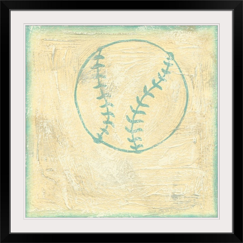 « sports rule baseball rules », impression sur toile, H 32 po x l 32 po x P 1 po, Cadre noir