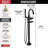 Delta Bonacci Floor Mounted Tub Filler with Integrated Diverter, Hand Shower, and Lever Handle, Matte Black (Rough Sold Separately)-124954689
