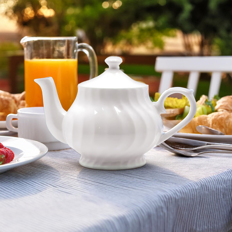 Théière en porcelaine blanche 37 oz avec couvercle Hertford