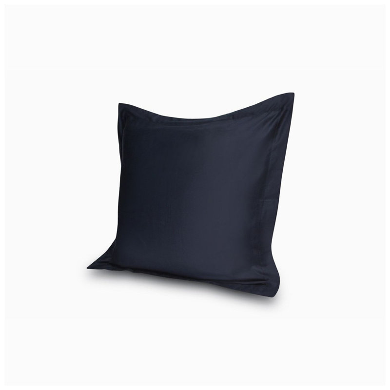 400TC Sateen Solid Cotton Euro Sham, 20"H x 20"W, Navy Blue
