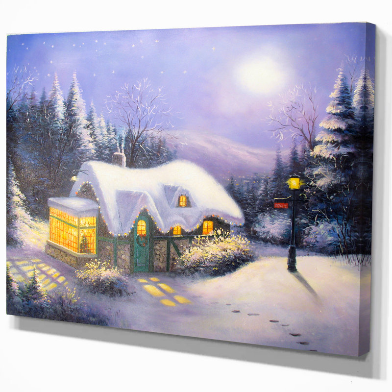 « silent night », reproduction sur toile tendue, H 20 po x l 20 po x P 1 po