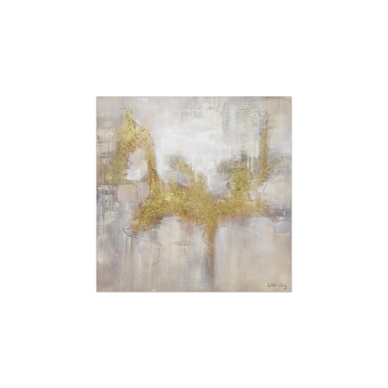 Hand -painted golden wings acrylic painting