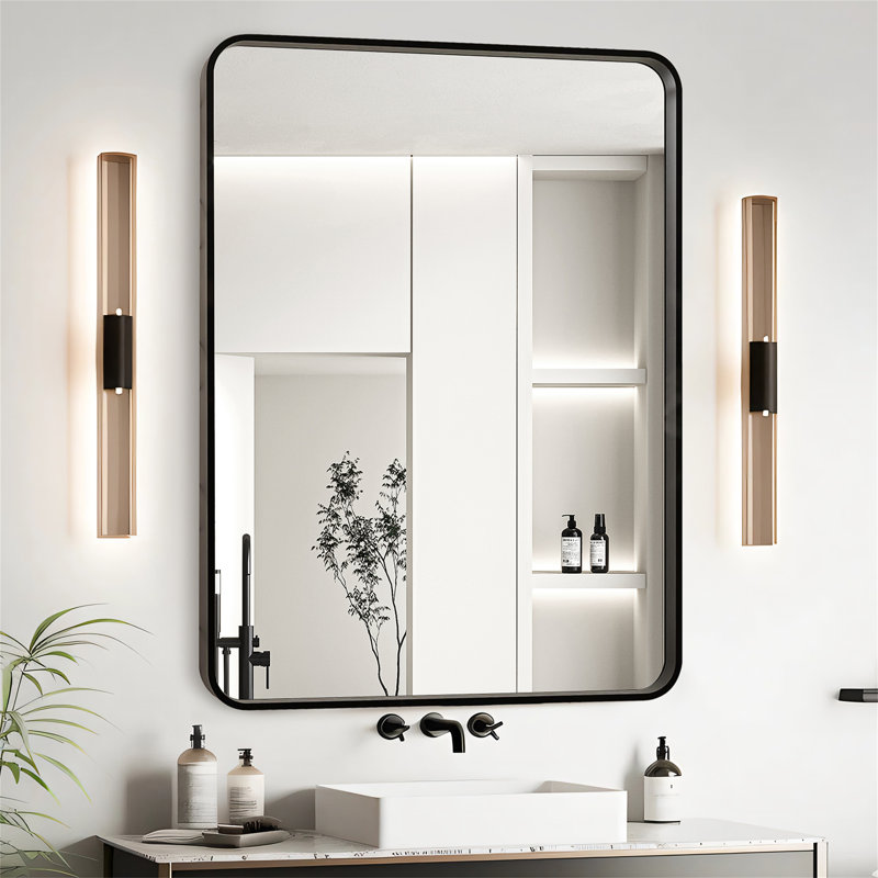 Miroir de salle de bain 24X32, Noir, H 32 po x l 24 po