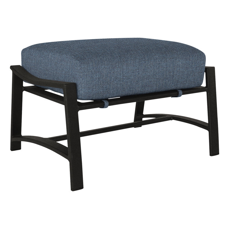 Avana Rectangle Outdoor Ottoman Patio Ottoman, Chinchilla White, Carbon Black