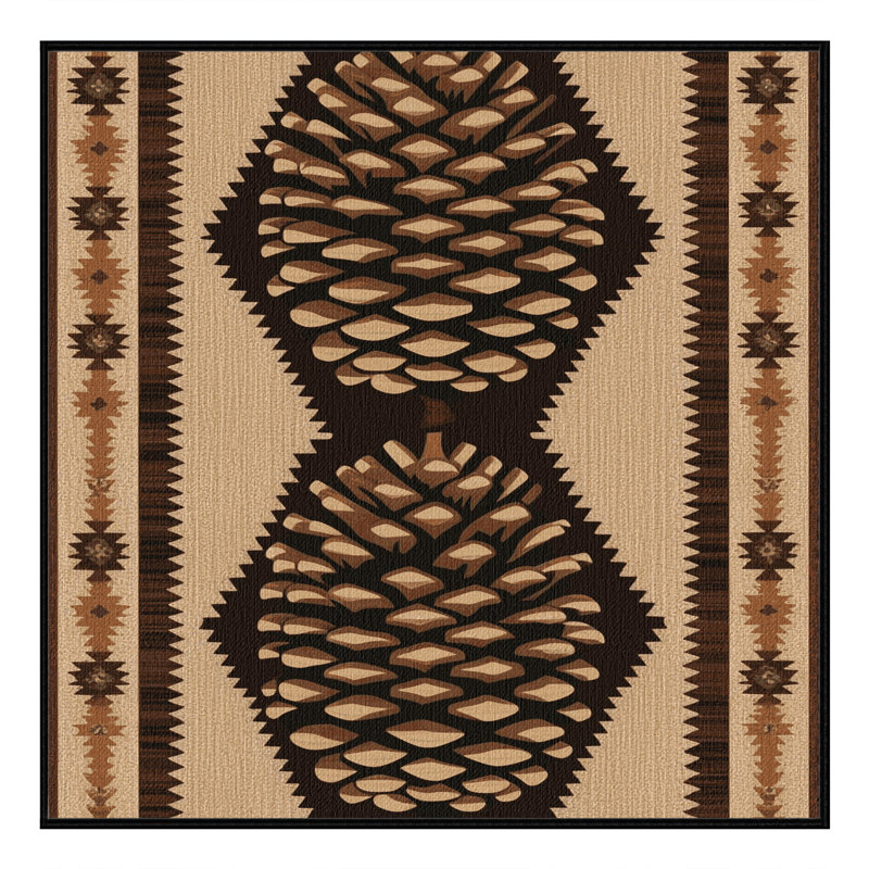  Tapis lavable Pinecone Southwestern, Carré 8 pi