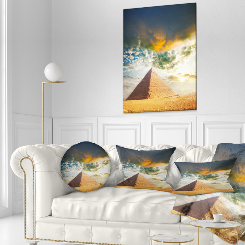 Coussin lombaire à paysage pyramide égyptienne