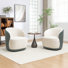 Fauteuil demi-tonneau pivotant en velours Stith