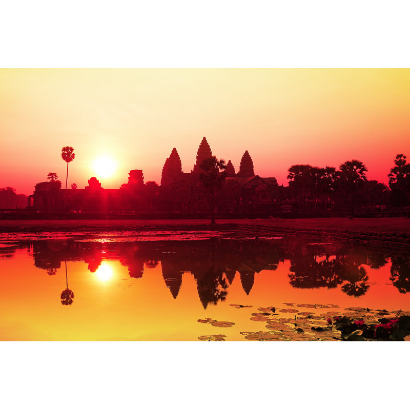 Angkor Wat Sunrise At Siem Reap, Cambodia by Preto_Perola - Wrapped Canvas Print, 51cm H x 76cm W
