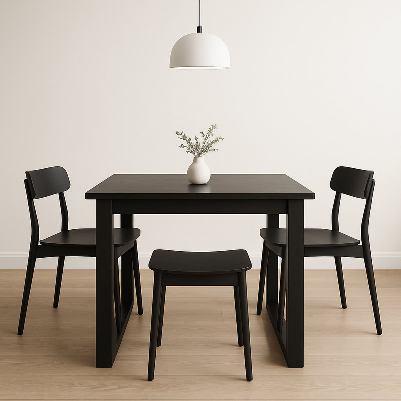 Parallax - Table de salle à manger / Carré de 36 po tout noir