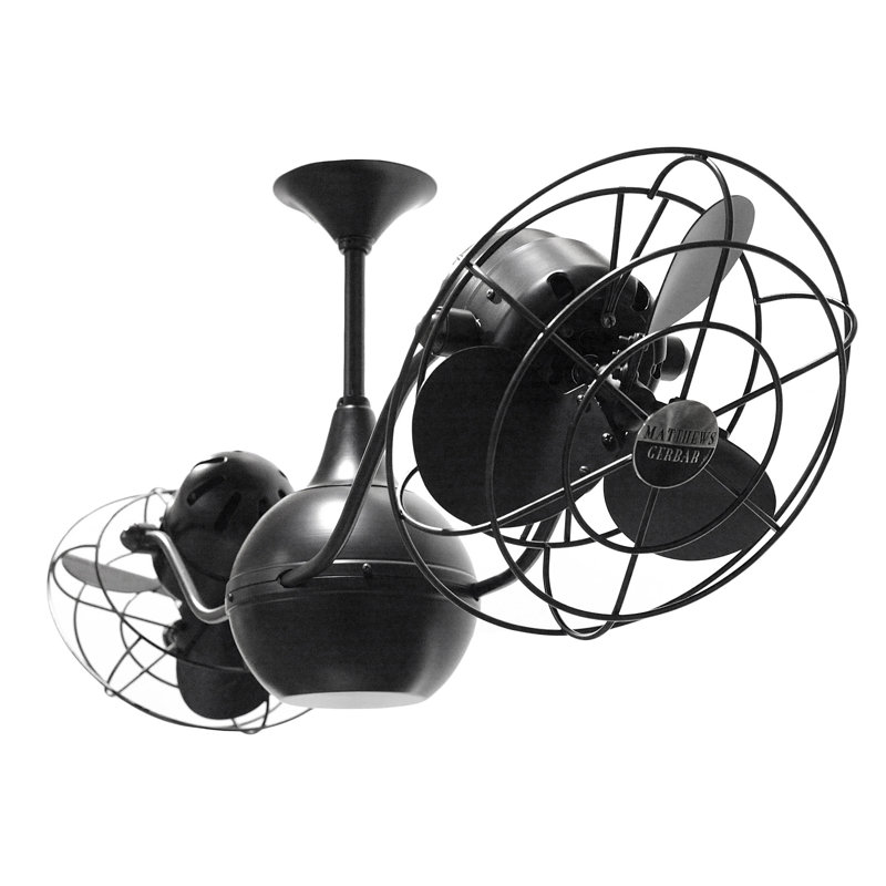 Vent-Bettina 42" Vent Bettina 6 - Blade Caged Ceiling Fan with Wall Control, Matte Black