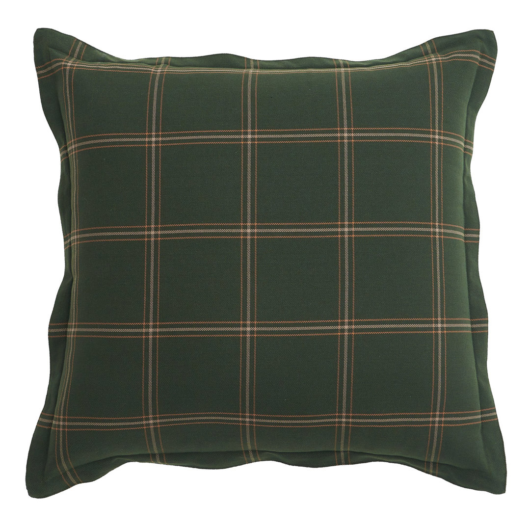 Windowpane Black/Hunter Green/White Polyester Piece Sham HiEnd Accents 