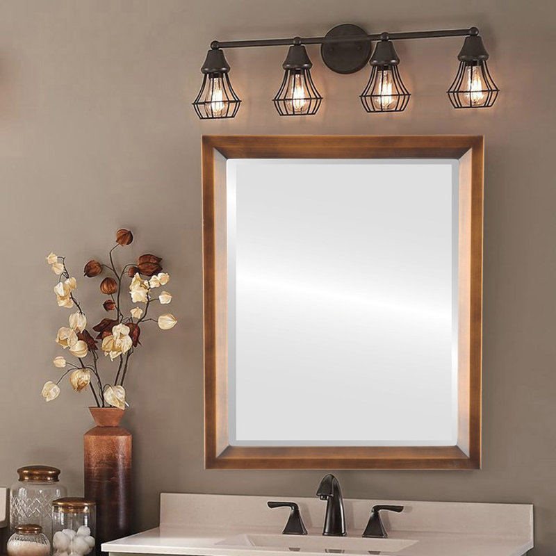 Meigs Wood Flat Wall Mirror, Sunset Gold, 18" x 14"