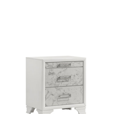 Soul Modern Style Nightstand With Durable Wood, Spacious Drawers, And Elegant Marble Accents For Contemporary Bedrooms