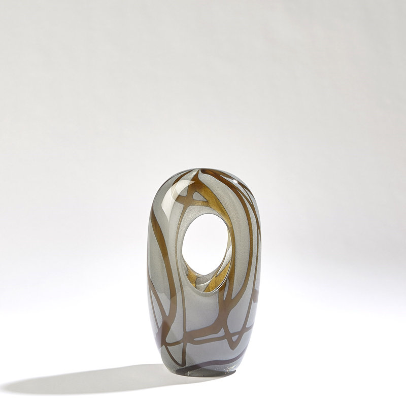 Handmade Glass Table Vase, 9.5" H x 5" W x 4" D