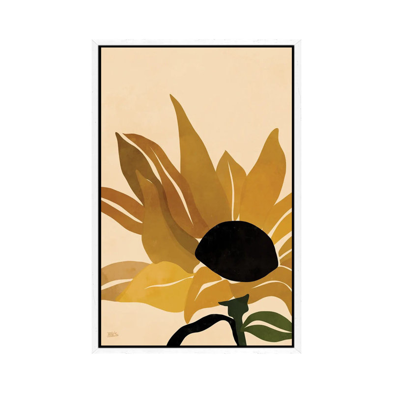 Sunflower 1 Piece Wall Art on Canvas, 66.04 cm H x 45.72 cm W, White Framed Canvas