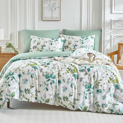 Microfiber Floral Duvet Cover with Pillowcases