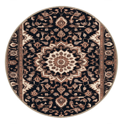 Machine Washable Persian Brown Area Rug