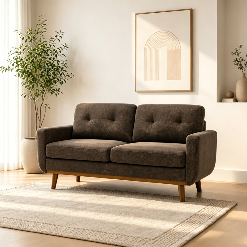 Upholstered 65 Sofa, Coffee Chenille