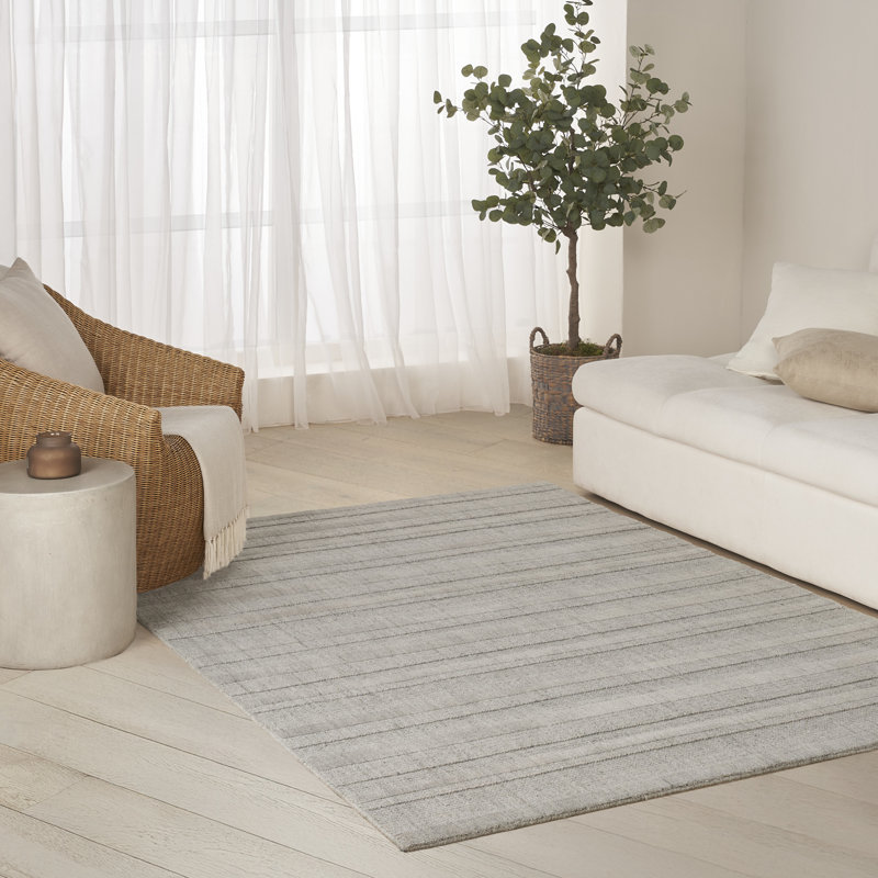 DKNY Pure Multi Weave 4' x 6' Grey Contemporary Indoor Rug, Rectangle 4' x 6', Gray