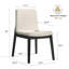 Ensemble de chaises de salle à manger modernes, siège rembourré blanc Boucle, structure et pieds en bois d'hévéa noir, assemblage minimal requis, chaises de salle à manger élégantes pour la salle à manger ou la cuisine, blanc, ensemble de 2