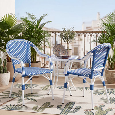 Chaises de patio résistantes aux intempéries, ensemble de bistro en rotin en aluminium