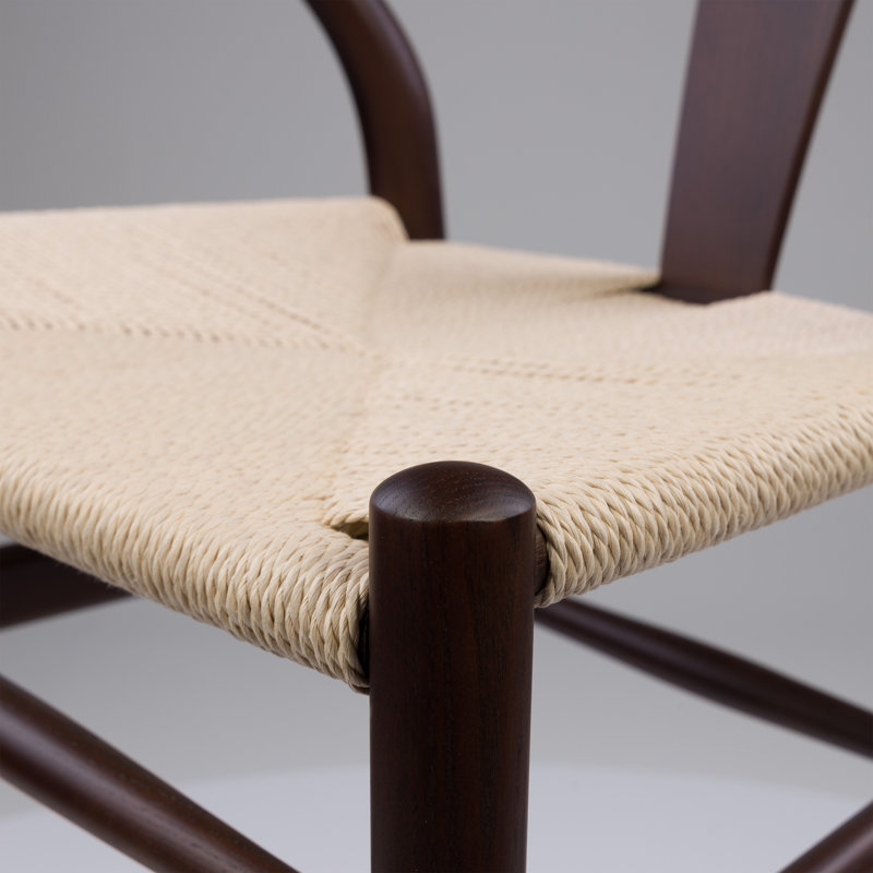 Leonidas Counter Stool with Solid Wood Frame, Dark Brown