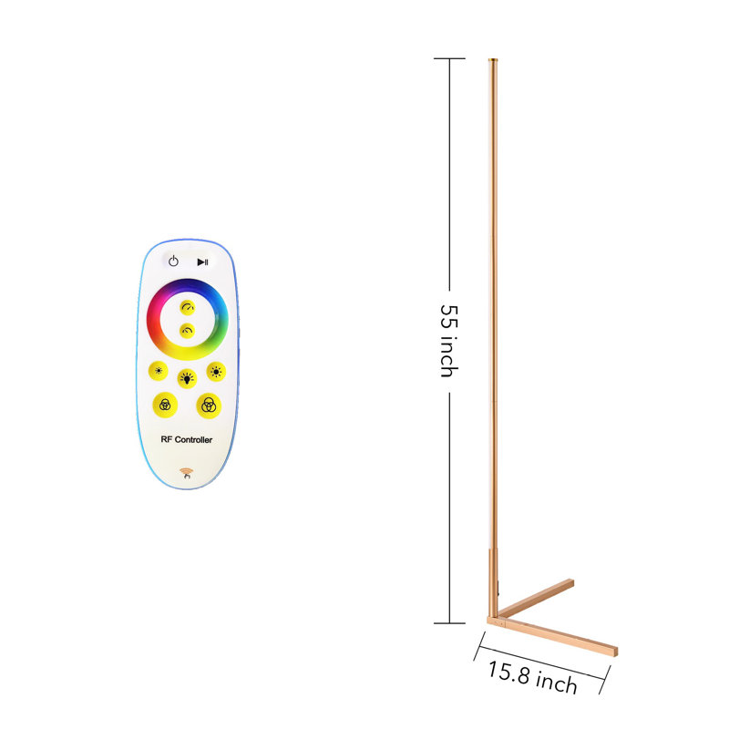Mackinzi 55'' LED Column Floor Lamp, Gold