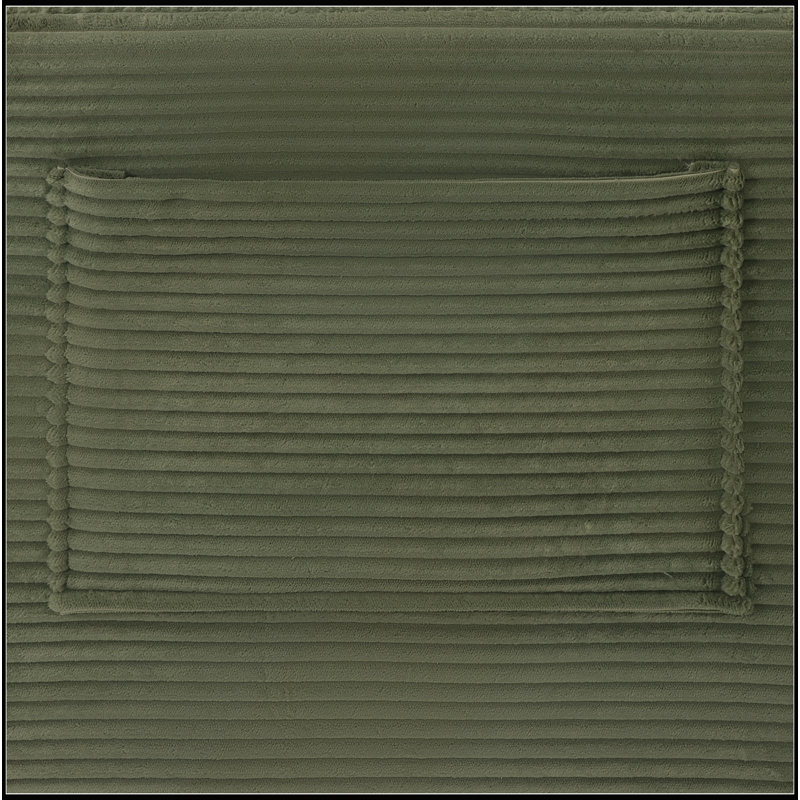 Canapé d'angle 2 places de 147 cm avec porte-gobelet, revêtement en velours côtelé, idéal pour le salon., Vert