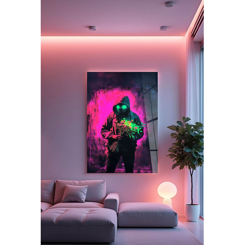 Peinture élégante en verre trempé, 11,8 x 15,7 pouces | 100% verre trempé, épaisseur: 0,16 pouce | Superbe décoration intérieure pour le salon, la chambre à coucher et le bureau | Durable et facile à nettoyer, art mural parfait