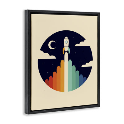 Vintage Hued Spaceship Canvas Wall Art, design by Andy Westface