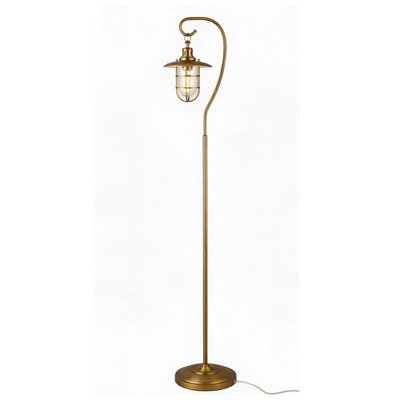 Lampe sur pied arquée 63,5 "moderne or avec abat-jour en verre